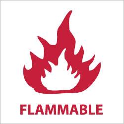 NMC - "FLAMMABLE", 7" Long x 7" Wide, Rigid Plastic Safety Sign - Square, 0.05" Thick, Use for Hazardous Materials - Exact Tooling