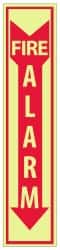 NMC - Fire Alarm, Plastic Fire Sign - 4" Wide x 18" High, Glow-in-the-Dark - Exact Tooling