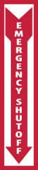 NMC - "Emergency Shut-Off", 18" Long x 4" Wide, Rigid Plastic Safety Sign - Rectangle, 0.05" Thick, Use for Accident Prevention - Exact Tooling