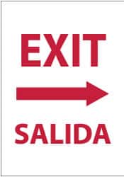 NMC - Exit, Plastic Exit Sign - 14" Wide x 20" High, English/Spanish - Exact Tooling