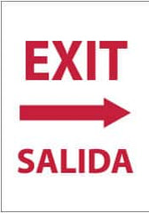 NMC - Exit, Pressure Sensitive Vinyl Exit Sign - 14" Wide x 20" High, English/Spanish - Exact Tooling