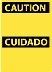 NMC - "Caution - Blank No Legend", 14" Long x 10" Wide, Pressure-Sensitive Vinyl Safety Sign - Rectangle, 0.004" Thick, Use for Workplace/Safety - Exact Tooling