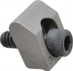 Mitee-Bite - 1/4-20 Screw Thread, 3/4" Wide x 0.15" High, Smooth Steel Standard Style Screw Mount Toe Clamp - 3,600 Lb Holding Force, 174" Lb Torque, 14.5 Lb Ft Torque, 0.57" Long Extension, 0.024" Throw, 6 Clamps in Package - Exact Tooling