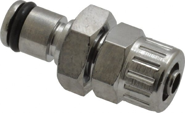 CPC Colder Products - 1/4" Outside Diam, Chrome Plated Brass Push-to-Connect Male Connector - 250 Max psi, Buna Nitrile O-Ring - Exact Tooling