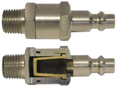 Coilhose Pneumatics - 1/4 Male NPT Tru-Flate Automotive Pneumatic Hose Connector - Brass Nickel Plated, 3/8" Body Diam - Exact Tooling