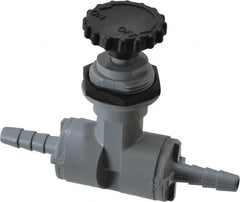 Specialty Mfr - 1/4" Pipe, Inline Needle Valve - EPDM Seal, Barbed x Barbed Ends, PVC Valve, 125 Max psi - Exact Tooling