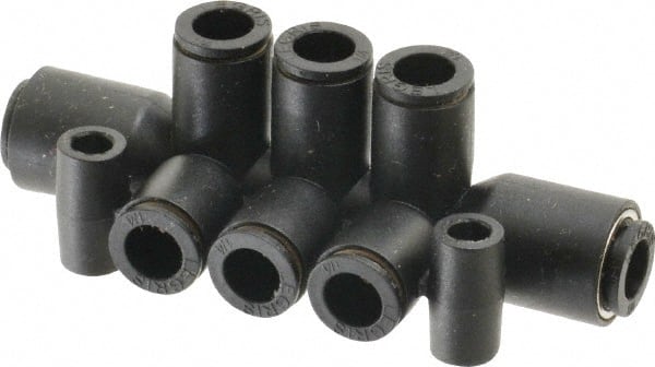 Legris - Nylon Push-to-Connect Tube Double Multiple Tee with Mounting Holes - 290 Max psi, Black - Exact Tooling