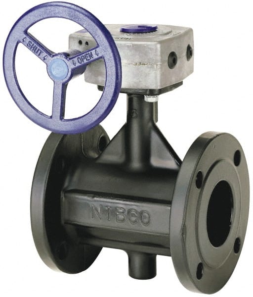 NIBCO - 3" Pipe, Flanged Butterfly Valve - Bare Stem Handle, Ductile Iron Body, Polyamide Seat, 285 WOG, EPDM Coated Ductile Iron Disc, Stainless Steel Stem - Exact Tooling