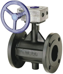 NIBCO - 2-1/2" Pipe, Flanged Butterfly Valve - Bare Stem Handle, Ductile Iron Body, Polyamide Seat, 285 WOG, EPDM Coated Ductile Iron Disc, Stainless Steel Stem - Exact Tooling