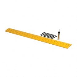 Eagle - 72" Long x 10" Wide x 2" High, Speed Bump with Cable Protector - Yellow, High Density Polyethylene - Exact Tooling