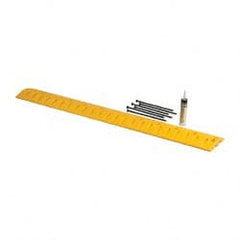 Eagle - 72" Long x 10" Wide x 2" High, Speed Bump with Cable Protector - Yellow, High Density Polyethylene - Exact Tooling