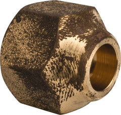 Parker - 5/16" Tube OD, 45° Brass Flared Tube Short Nut - 1/2-20 UNF, Flare Ends - Exact Tooling