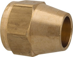 Parker - 1/2" Tube OD, 45° Brass Flared Tube Shorter Nut - 3/4-16 UNF, Flare Ends - Exact Tooling