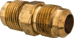 Parker - 5/8" Tube OD, 45° Brass Flared Tube Union - 7/8-14 UNF, Flare x Flare Ends - Exact Tooling