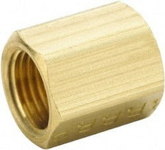 Parker - 1/8" Tube OD, Brass Flared Tube Inverted Union - 5/16-28 UNF, Flare x Flare Ends - Exact Tooling