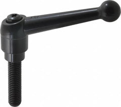 KIPP - 1/2-13, 0.98" Hub Diam, Zinc Die Cast (Steel Components) Threaded Stud Adjustable Clamping Lever - 1.97" Stud Length, 4-1/4" OAL, 2.64" High - Exact Tooling