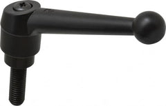 KIPP - 1/2-13, 1.18" Hub Diam, Zinc Die Cast (Steel Components) Threaded Stud Adjustable Clamping Lever - 1.57" Stud Length, 4.96" OAL, 3.11" High - Exact Tooling
