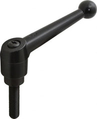 KIPP - 1/2-13, 1.18" Hub Diam, Zinc Die Cast (Steel Components) Threaded Stud Adjustable Clamping Lever - 1.97" Stud Length, 4.96" OAL, 3.11" High - Exact Tooling