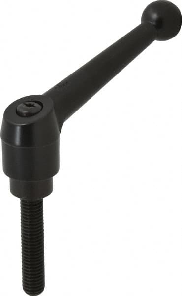 KIPP - 1/2-13, 1.18" Hub Diam, Zinc Die Cast (Steel Components) Threaded Stud Adjustable Clamping Lever - 2.36" Stud Length, 4.96" OAL, 3.11" High - Exact Tooling