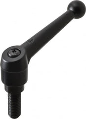 KIPP - 5/8-11, 1.18" Hub Diam, Zinc Die Cast (Steel Components) Threaded Stud Adjustable Clamping Lever - 1.57" Stud Length, 4.96" OAL, 3.11" High - Exact Tooling
