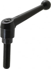 KIPP - 5/8-11, 1.18" Hub Diam, Zinc Die Cast (Steel Components) Threaded Stud Adjustable Clamping Lever - 2.36" Stud Length, 4.96" OAL, 3.11" High - Exact Tooling