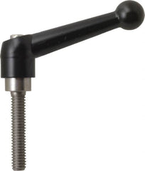 KIPP - 5/16-18, 0.71" Hub Diam, Zinc Die Cast (Stainless Steel Components) Threaded Stud Adjustable Clamping Lever - 1.57" Stud Length, 2.87" OAL, 1.79" High - Exact Tooling