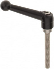 KIPP - 5/16-18, 0.71" Hub Diam, Zinc Die Cast (Stainless Steel Components) Threaded Stud Adjustable Clamping Lever - 2.36" Stud Length, 2.87" OAL, 1.79" High - Exact Tooling