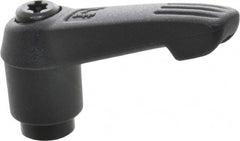 KIPP - 1/4-20, 0.51" Hub Diam, Glass Fiber (Steel Components) Tapped Adjustable Clamping Lever - 1.85" OAL, 1.18" High, 0.35" Hole Depth - Exact Tooling