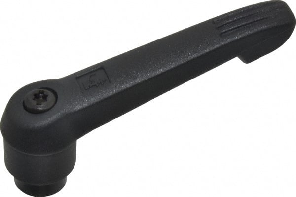 KIPP - 1/4-20, 0.71" Hub Diam, Glass Fiber (Steel Components) Tapped Adjustable Clamping Lever - 2.95" OAL, 1.63" High, 0.47" Hole Depth - Exact Tooling