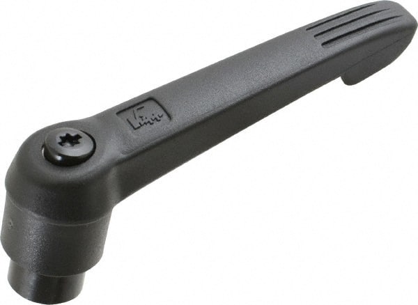 KIPP - 5/16-18, 0.85" Hub Diam, Glass Fiber (Steel Components) Tapped Adjustable Clamping Lever - 3.6" OAL, 2.11" High, 0.55" Hole Depth - Exact Tooling