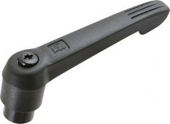 KIPP - 5/16-18, 0.85" Hub Diam, Glass Fiber (Steel Components) Tapped Adjustable Clamping Lever - 3.6" OAL, 2.11" High, 0.55" Hole Depth - Exact Tooling