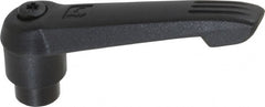 KIPP - 3/8-16, 0.85" Hub Diam, Glass Fiber (Steel Components) Tapped Adjustable Clamping Lever - 3.6" OAL, 2.11" High, 0.55" Hole Depth - Exact Tooling