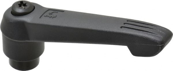 KIPP - 3/8-16, 1" Hub Diam, Glass Fiber (Steel Components) Tapped Adjustable Clamping Lever - 4.29" OAL, 2.4" High, 0.67" Hole Depth - Exact Tooling