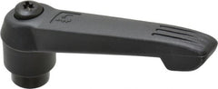 KIPP - 3/8-16, 1" Hub Diam, Glass Fiber (Steel Components) Tapped Adjustable Clamping Lever - 4.29" OAL, 2.4" High, 0.67" Hole Depth - Exact Tooling