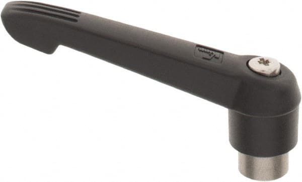 KIPP - 5/16-18, 0.85" Hub Diam, Glass Fiber (Stainless Steel Components) Tapped Adjustable Clamping Lever - 3.6" OAL, 2.11" High, 0.55" Hole Depth - Exact Tooling