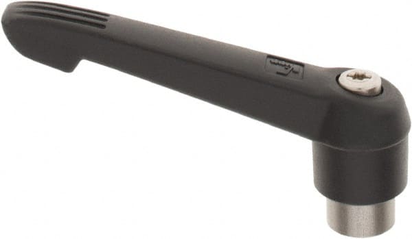 KIPP - 3/8-16, 0.85" Hub Diam, Glass Fiber (Stainless Steel Components) Tapped Adjustable Clamping Lever - 3.6" OAL, 2.11" High, 0.55" Hole Depth - Exact Tooling