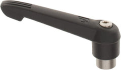 KIPP - 3/8-16, 0.85" Hub Diam, Glass Fiber (Stainless Steel Components) Tapped Adjustable Clamping Lever - 3.6" OAL, 2.11" High, 0.55" Hole Depth - Exact Tooling