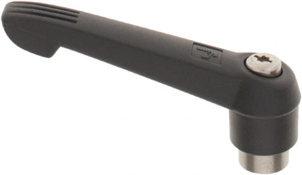 KIPP - 1/2-13, 1" Hub Diam, Glass Fiber (Stainless Steel Components) Tapped Adjustable Clamping Lever - 4.29" OAL, 2.4" High, 0.67" Hole Depth - Exact Tooling