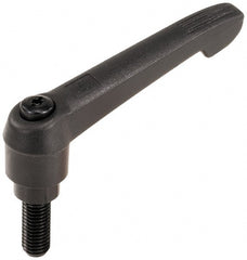 KIPP - 3/8-16, 1" Hub Diam, Glass Fiber (Steel Components) Threaded Stud Adjustable Clamping Lever - 1.97" Stud Length, 4.29" OAL, 2.4" High - Exact Tooling