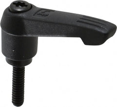 KIPP - #10-24, 0.51" Hub Diam, Glass Fiber (Steel Components) Threaded Stud Adjustable Clamping Lever - 0.79" Stud Length, 1.85" OAL, 1.18" High - Exact Tooling