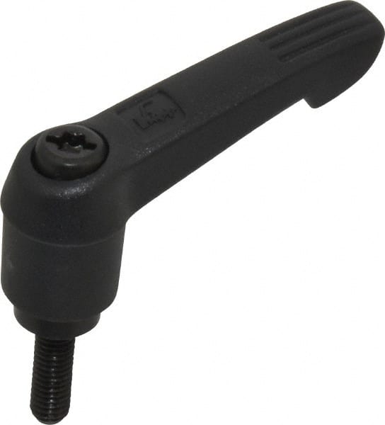 KIPP - #10-32, 0.51" Hub Diam, Glass Fiber (Steel Components) Threaded Stud Adjustable Clamping Lever - 0.59" Stud Length, 1.85" OAL, 1.18" High - Exact Tooling