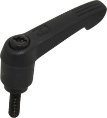 KIPP - #10-32, 0.51" Hub Diam, Glass Fiber (Steel Components) Threaded Stud Adjustable Clamping Lever - 0.59" Stud Length, 1.85" OAL, 1.18" High - Exact Tooling
