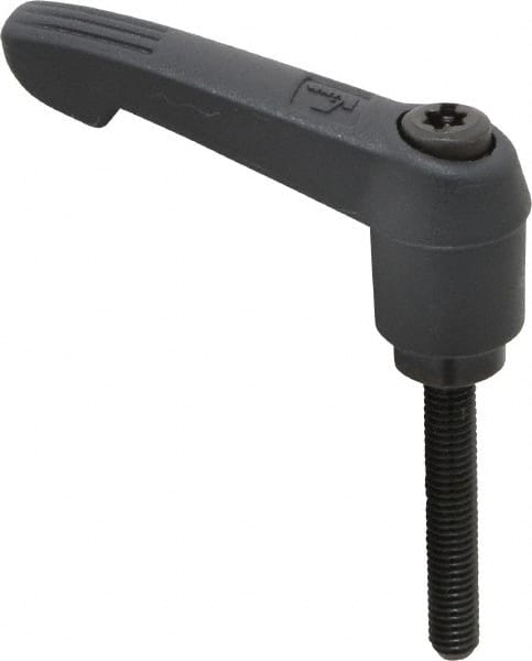 KIPP - #10-32, 0.51" Hub Diam, Glass Fiber (Steel Components) Threaded Stud Adjustable Clamping Lever - 1.18" Stud Length, 1.85" OAL, 1.18" High - Exact Tooling