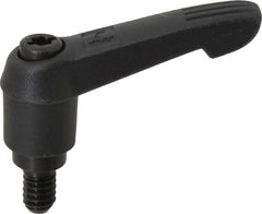 KIPP - 1/4-20, 0.51" Hub Diam, Glass Fiber (Steel Components) Threaded Stud Adjustable Clamping Lever - 0.39" Stud Length, 1.85" OAL, 1.18" High - Exact Tooling