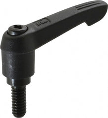 KIPP - 1/4-20, 0.51" Hub Diam, Glass Fiber (Steel Components) Threaded Stud Adjustable Clamping Lever - 0.59" Stud Length, 1.85" OAL, 1.18" High - Exact Tooling