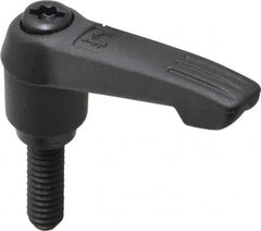 KIPP - 1/4-20, 0.51" Hub Diam, Glass Fiber (Steel Components) Threaded Stud Adjustable Clamping Lever - 0.79" Stud Length, 1.85" OAL, 1.18" High - Exact Tooling