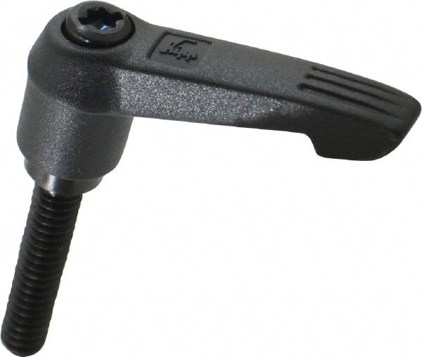 KIPP - 1/4-20, 0.51" Hub Diam, Glass Fiber (Steel Components) Threaded Stud Adjustable Clamping Lever - 1.18" Stud Length, 1.85" OAL, 1.18" High - Exact Tooling