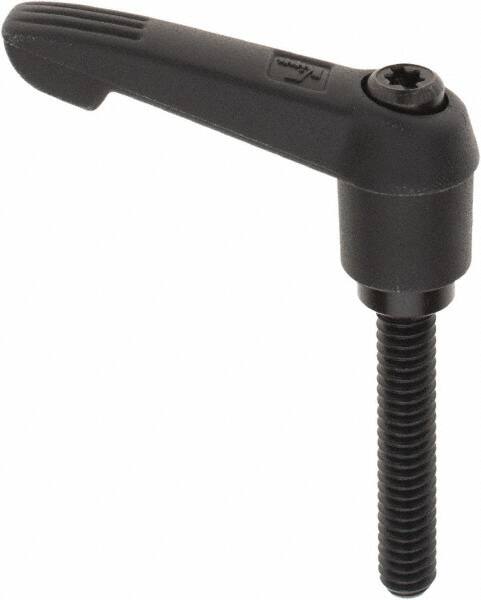 KIPP - 1/4-20, 0.51" Hub Diam, Glass Fiber (Steel Components) Threaded Stud Adjustable Clamping Lever - 1.38" Stud Length, 1.85" OAL, 1.18" High - Exact Tooling