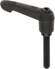 KIPP - 1/4-20, 0.51" Hub Diam, Glass Fiber (Steel Components) Threaded Stud Adjustable Clamping Lever - 1.38" Stud Length, 1.85" OAL, 1.18" High - Exact Tooling