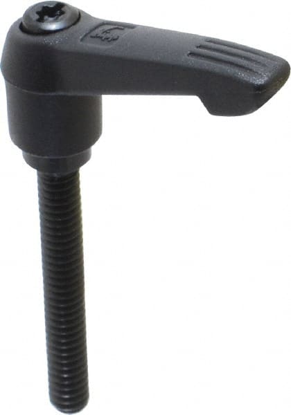 KIPP - 1/4-20, 0.51" Hub Diam, Glass Fiber (Steel Components) Threaded Stud Adjustable Clamping Lever - 1.77" Stud Length, 1.85" OAL, 1.18" High - Exact Tooling